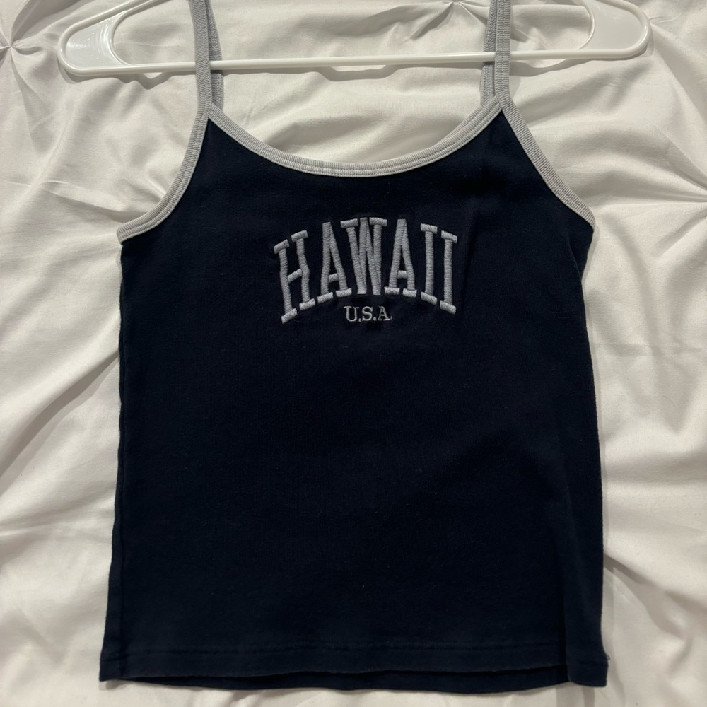 Brandy Melville navy blue “Hawaii U.S.A.” tank top